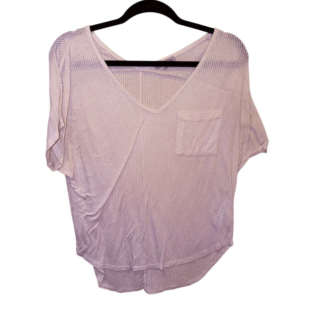 Charlotte Russe White Striped Pocket Tee